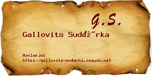 Gallovits Sudárka névjegykártya